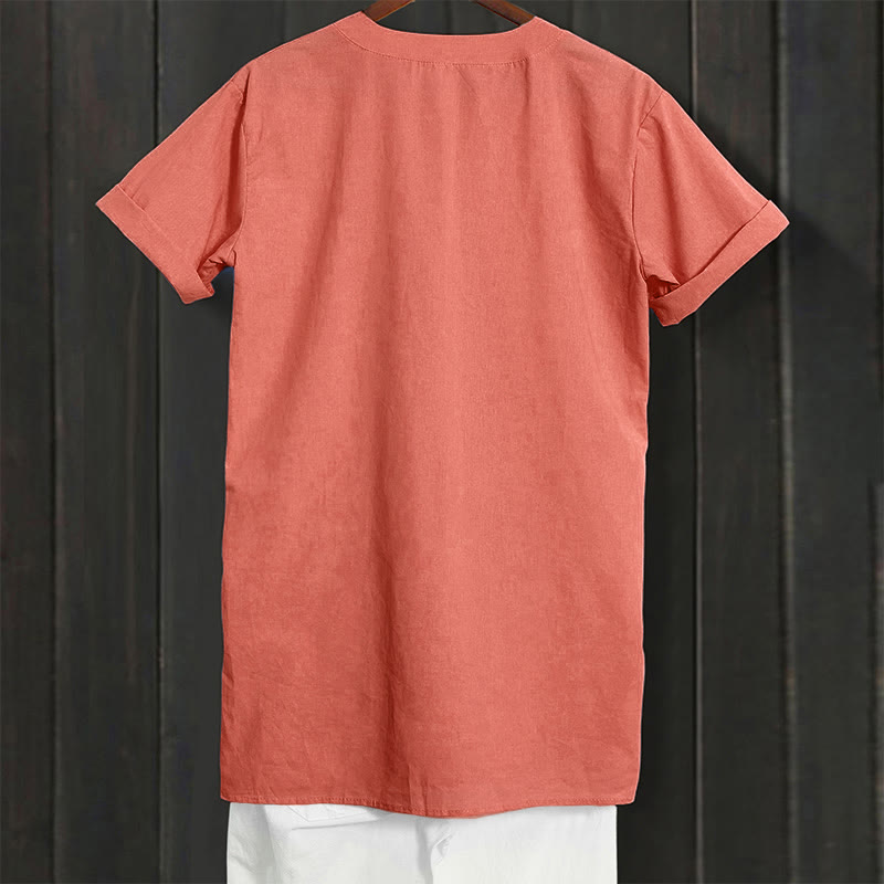 Buddha Stones Camicia da donna a maniche corte con colletto a punta e bottoni casual e semplici - image 47