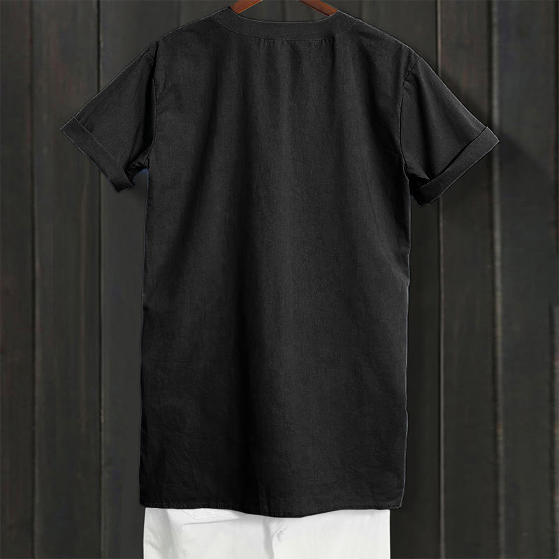 Buddha Stones Camicia da donna a maniche corte con colletto a punta e bottoni casual e semplici - image 52