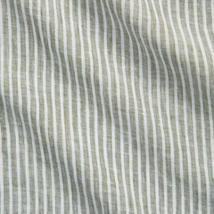 Skjorte - Custom Fit Striped Linen Shirt Garden Trail White