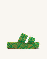 Lexi Sandalo a fascia Terry - Verde