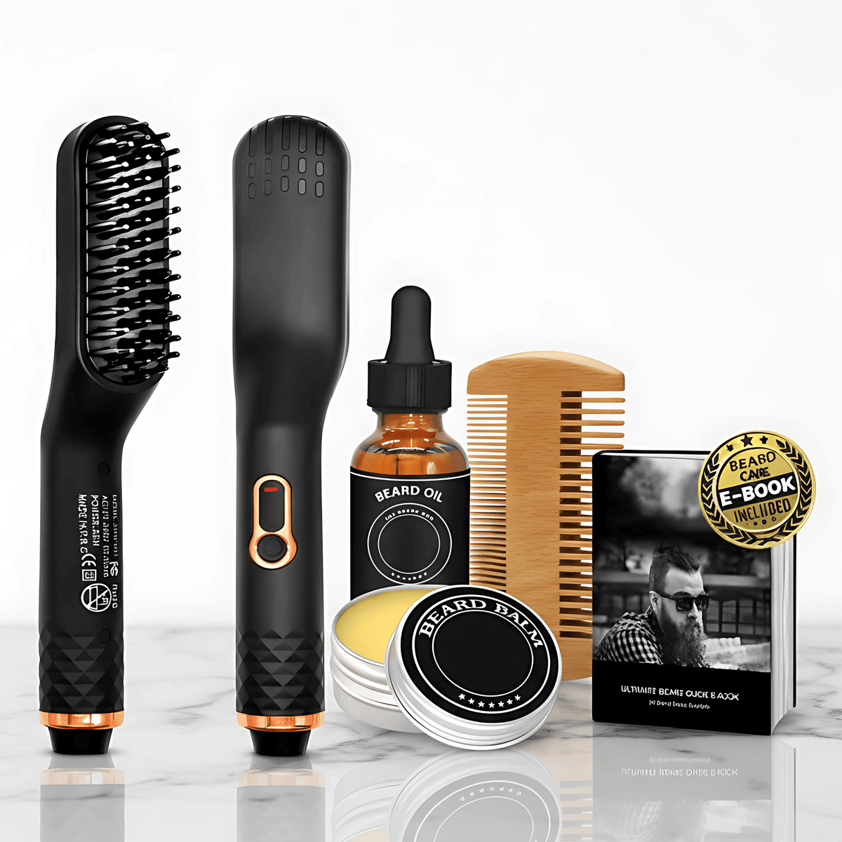 BeardPulse – Skäggstyler & Vårdkit med Olja, Balm, Kamm och E-Guide för Män