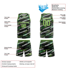 Custom Black Green Basketball Jersey Uniform Suit Printed Your Logo Name Number