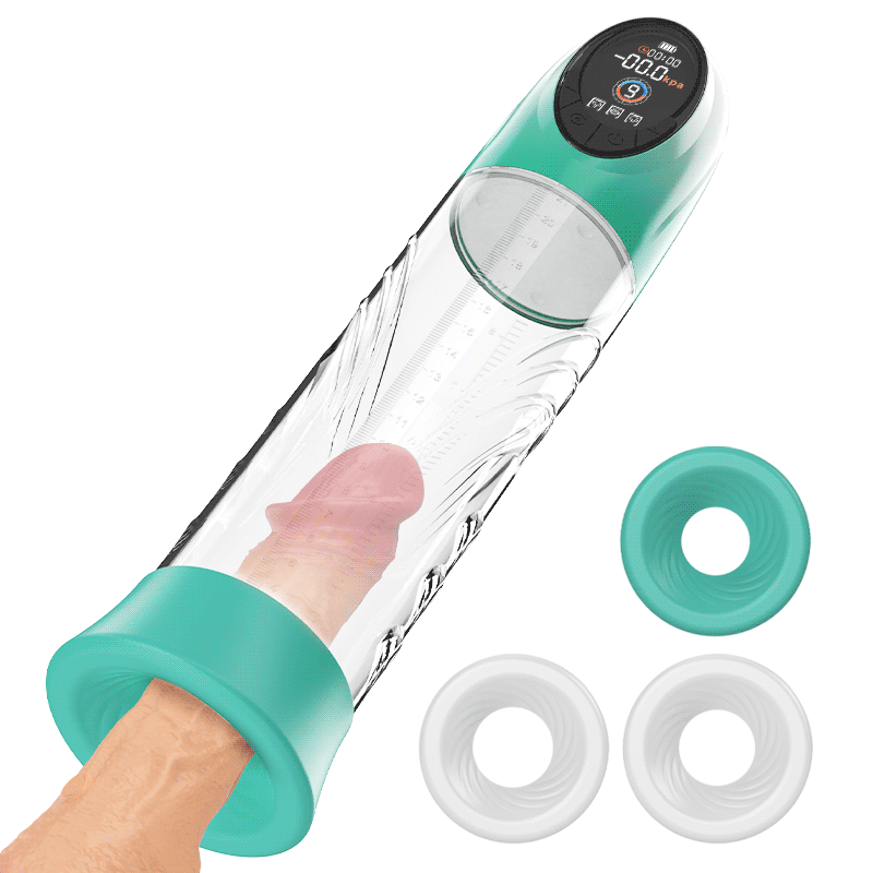 Green Pioneer - Pompa per pene ad acqua con 4 livelli di pressione e 9 modalità di aspirazione, display LC