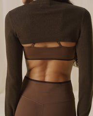 Knit Bolero - Dark Mocha Brown