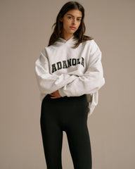 Varsity Oversized Hoodie - Light Grey Melange/Black