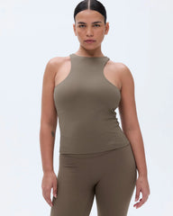 Ultimate Racer Back Longline Top - Cocoa Brown