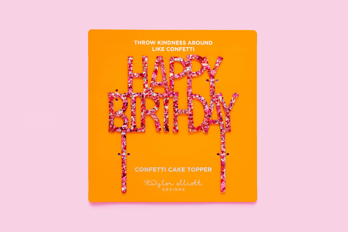 Happy Birthday Pink Cake Topper