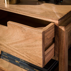 Nachtkastje Houten Frame Zwevend 1 Lade Massief Acacia