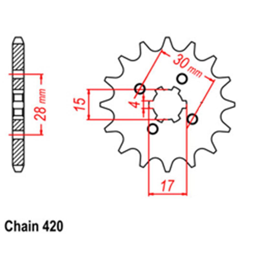 FRONT SPROCKET - STEEL  15T 420P D/D