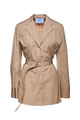 Prada Size 2 2023 Chino Cinched Cotton Mini Dress
