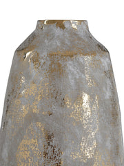 Orvena Medium Grey and Gold Ceramic Vase - Macro