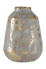 Orvena Medium Grey and Gold Ceramic Vase