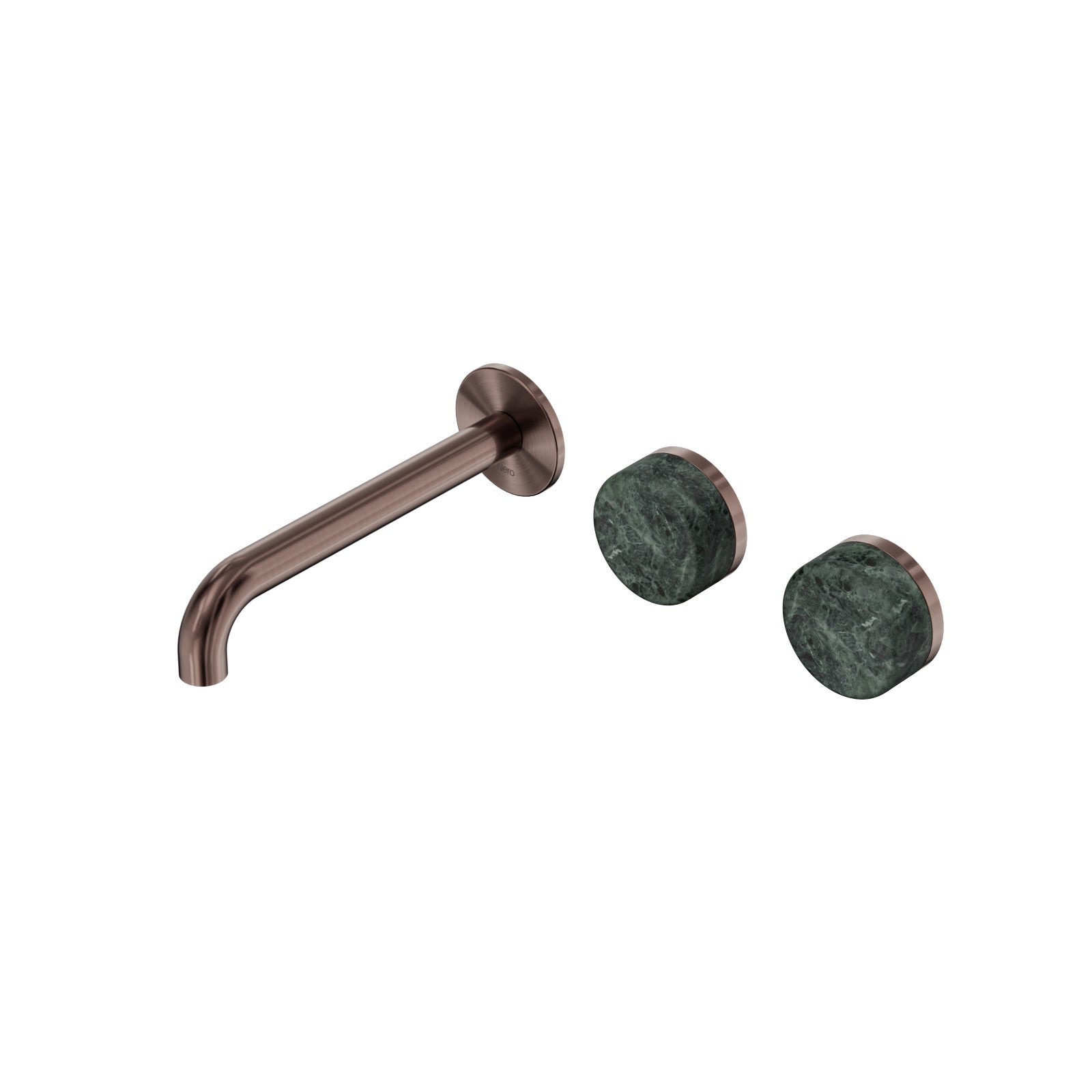Nero Serenity Wall Basin Set 160/185/220mm Offset - Verde Alpi Handle Brushed Bronze / 185mm