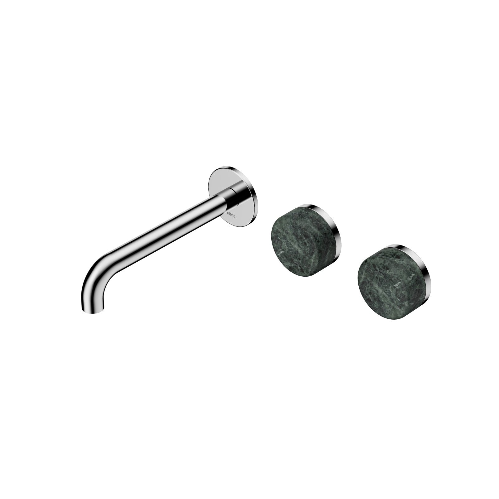 Nero Serenity Wall Basin Set 160/185/220mm Offset - Verde Alpi Handle Chrome / 185mm