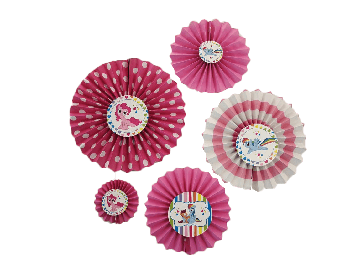 My Little Pony Paper Fans - Set of 5 DECORATIONS Pretty UR Party   