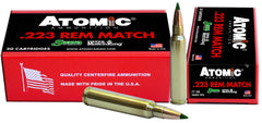 Atomic Ammunition 00459 Rifle Match 223Rem 77gr Tipped MatchKing 20 Per Box/10 Case