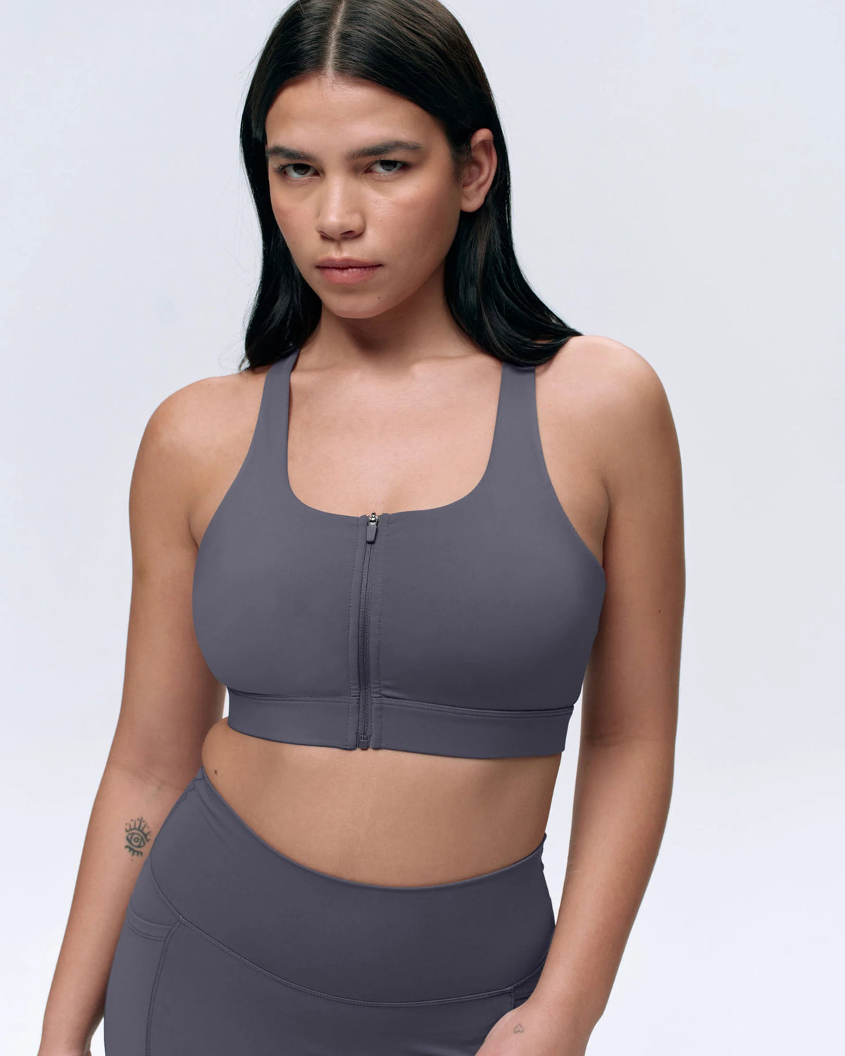 Ultimate Zip Front Bra - Dark Grey