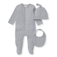 Burt's Bees Baby Organic Cotton Jumpsuit, Bib & Hat 3 Piece Set