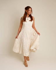 LILLEMOR 3D TEXTURED MIDI DRESS