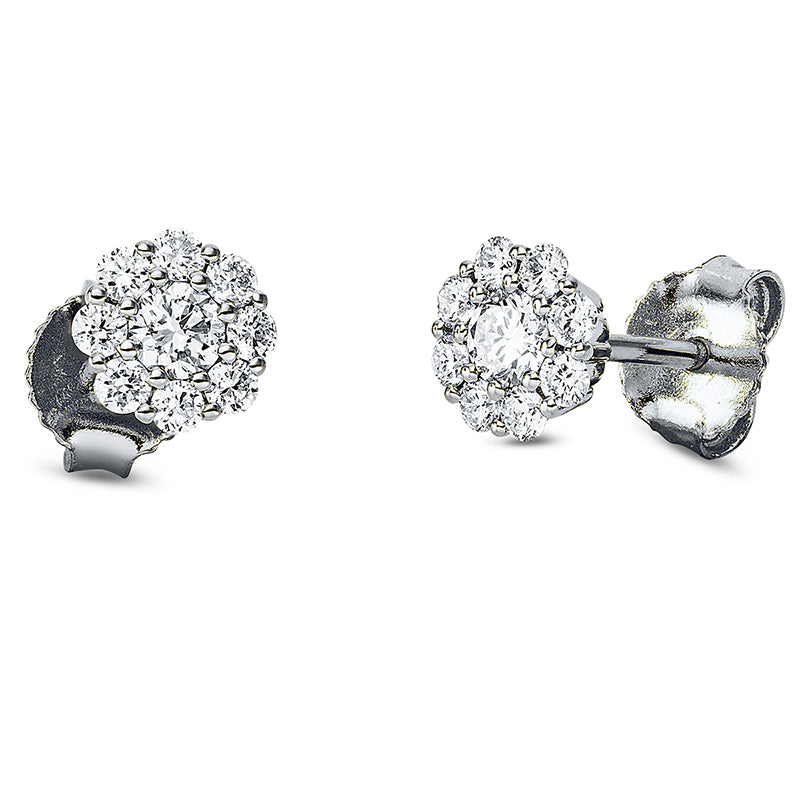 Ohrstecker 18 kt WG, 18 Brill. 0,43 ct, TW-vsi