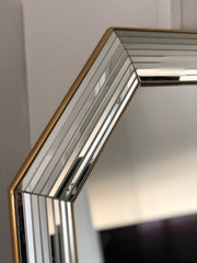 Vintage Deknudt Mirror Hollywood Regency in Silver and Gold 1980s