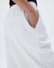 Cotton Pull on Pants - White