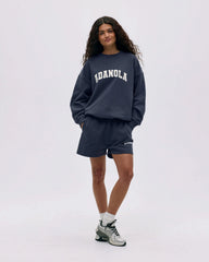 Varsity Sweat Shorts - Midnight Blue/Marshmallow White