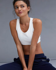 Mesh Open Back Bra - Marshmallow White