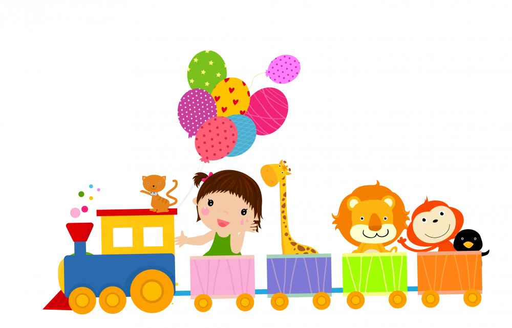 Cute Train and Girl