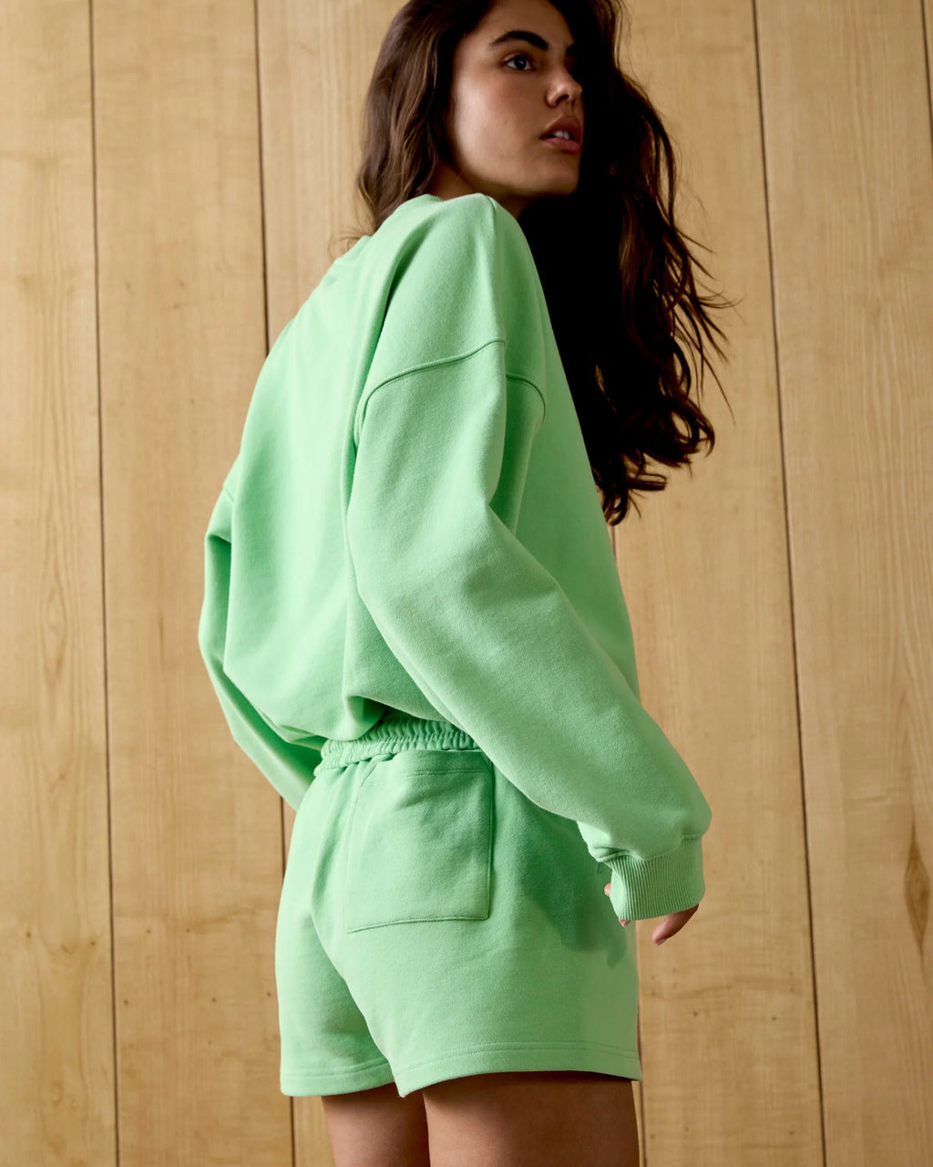 Ace Oversized Sweatshirt - Kiwi Green/Marshmallow White