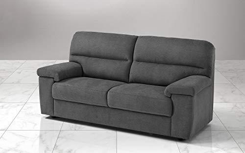 Dafne Italian Design Divano a 3 posti. Tessuto Romeo Fumo (cm. 186 x 95 x 96h)