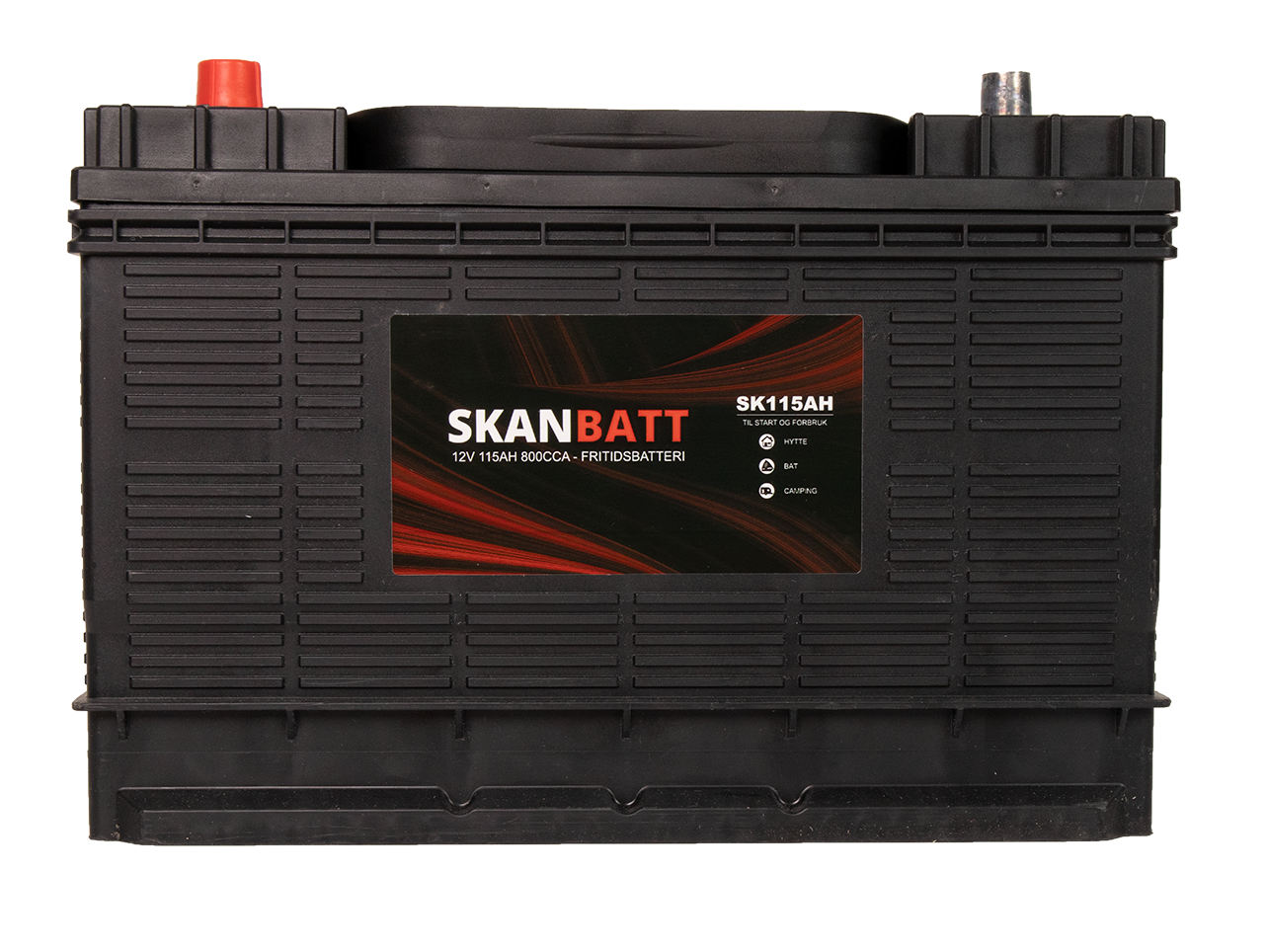 Skanbatt Fritidsbatteri 12V 115Ah 800Cca +Midtstilt shown in detail view