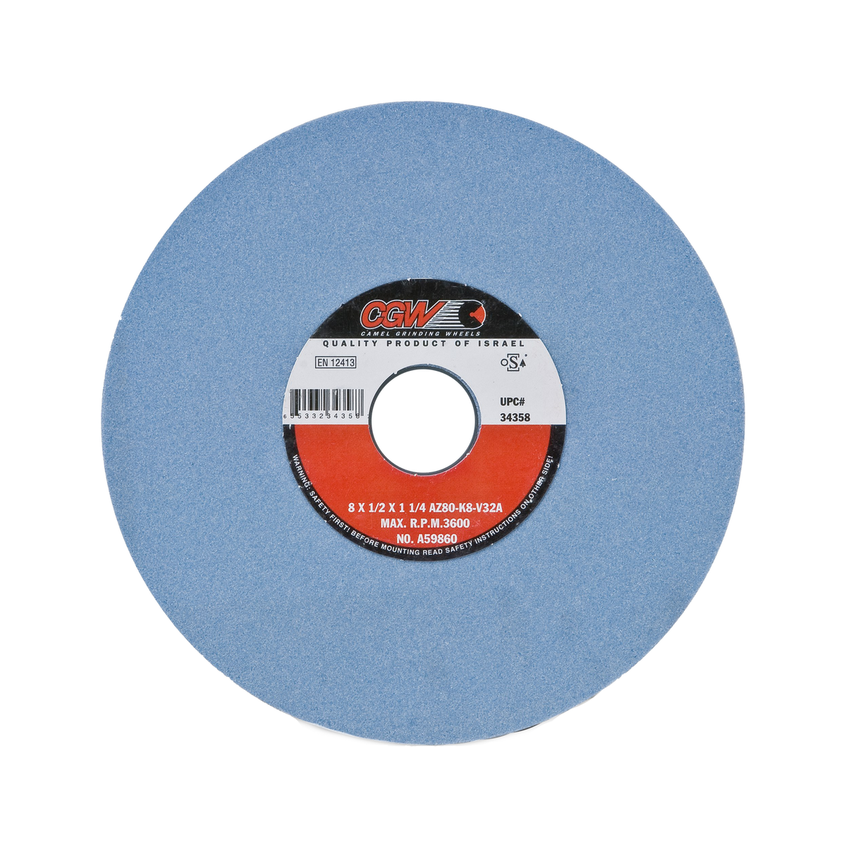 7" X 1" X 1-1/4" T5 AZ-46K 46-Grit Premium Blue Aluminum Oxide Surface Grinding Wheel