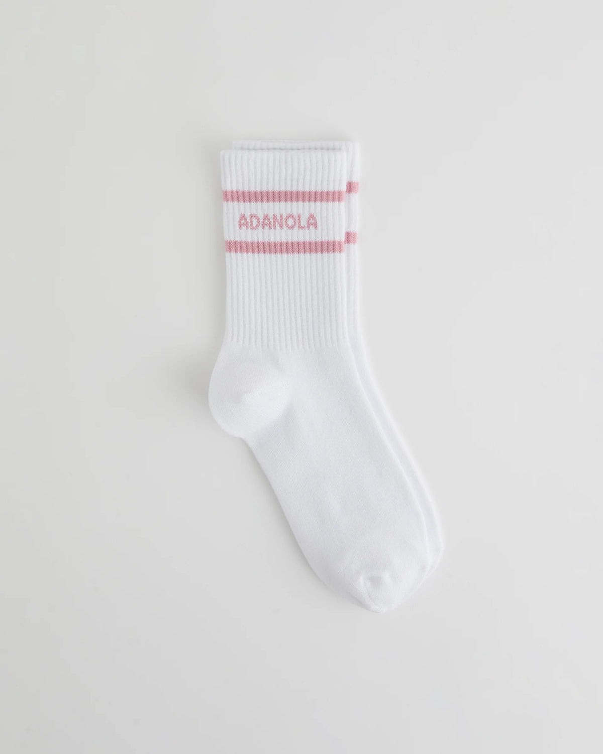 Sports Stripe Socks - White/Dusty Pink