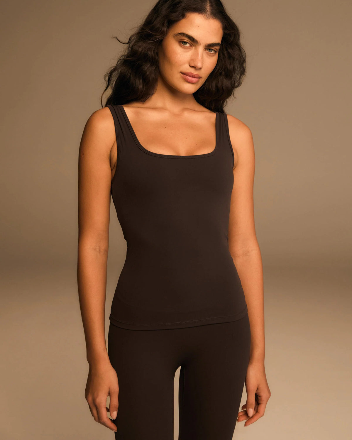 Ultimate Square Neck Top - Coffee Bean