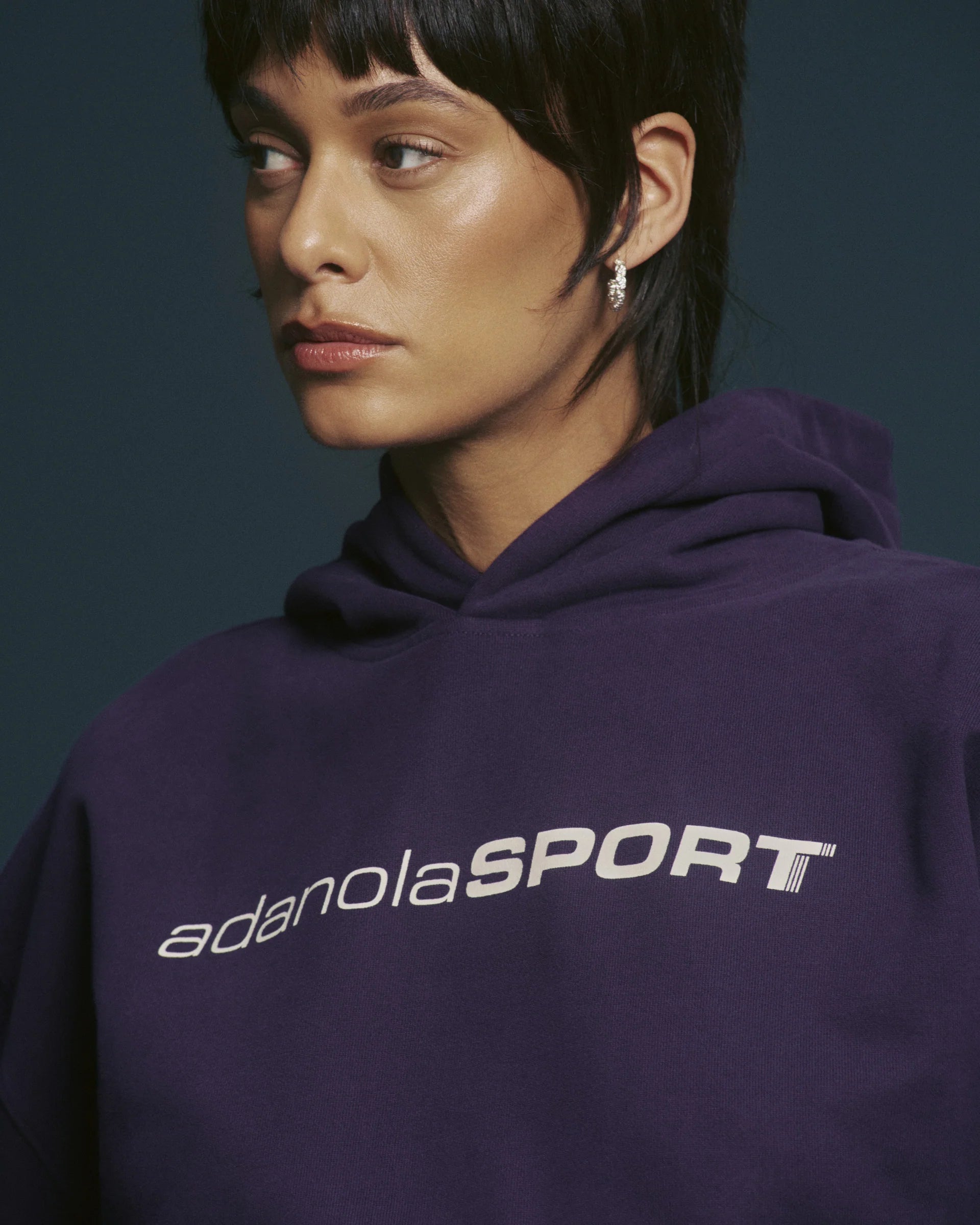 90s Sport Oversized Hoodie - Dark Plum