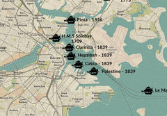 Shipwreck Map of Boston Massachusetts