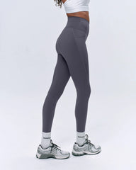 Ultimate Seam Detail Zip Pocket Leggings - Dark Grey