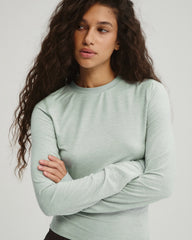 Modal Long Sleeve Technical Top - Cloud Blue