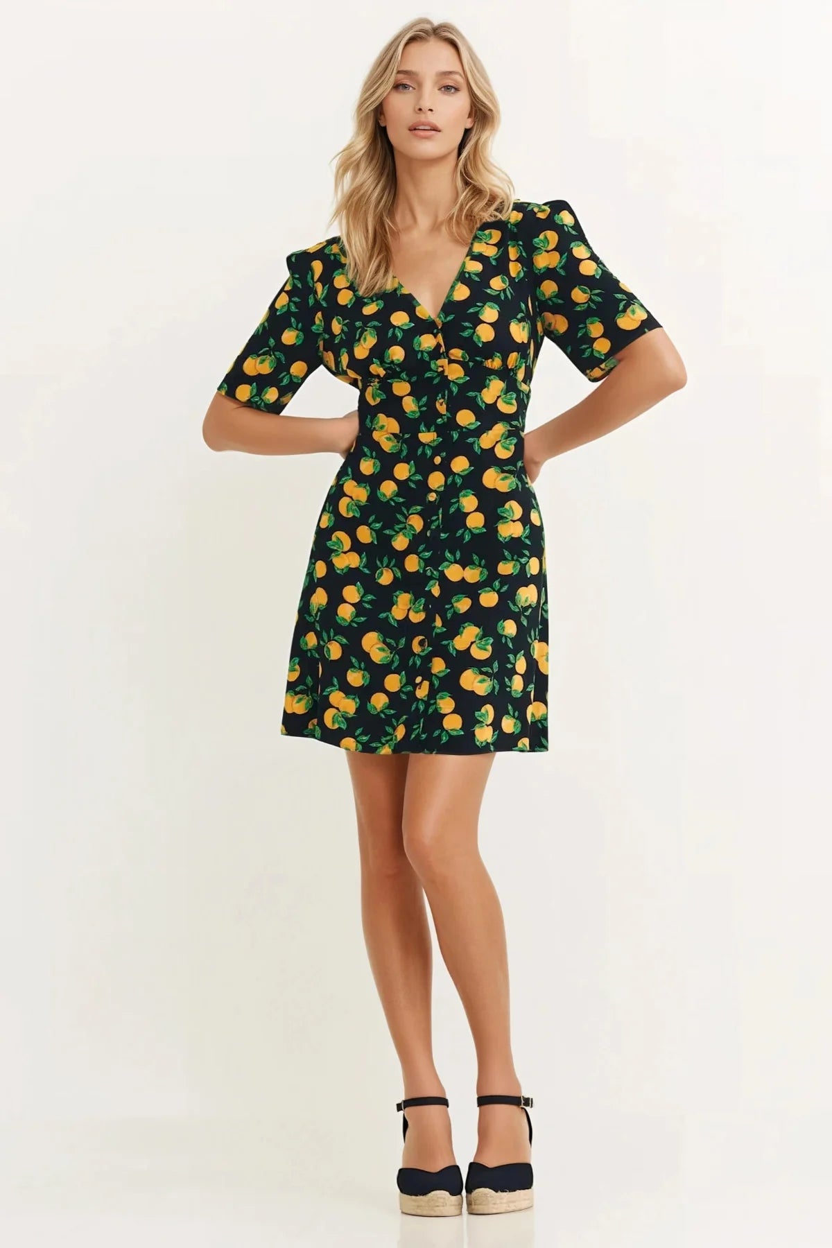 Black Sassy Orange Dress-Secret Label
