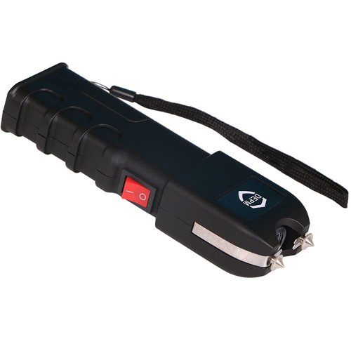 DEPM Heavy Duty Stun Gun with Flashlight and Anti-Grab Bar Technology, Black