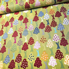 Stof - New Nordic Trees Green 100% Cotton Fabric
