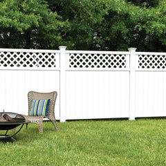 Freedom Wellington 6-ft H x 6-ft W White Vinyl Lattice-top Fence Panel (Assembled)
