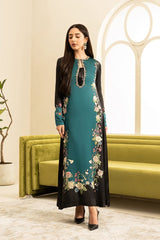 Lulusar Green Black Silk Embroidery Dress Hand Work 3pc