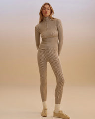 Thermal Printed Leggings - Marshmallow White/Coffee Bean