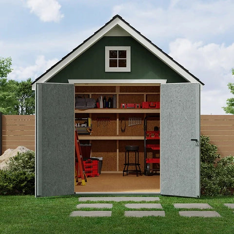 Yardline Stonefield Wood Storage Shed - Do It Yourself Assembly