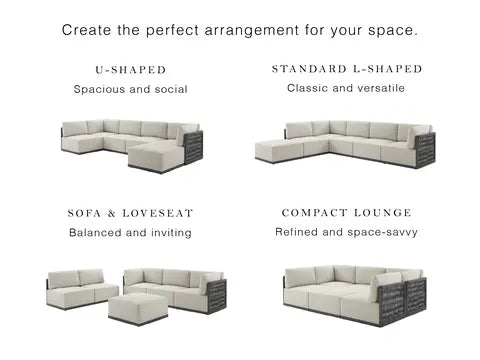 Henredon Annalise 6-piece Outdoor Patio Modular Sectional