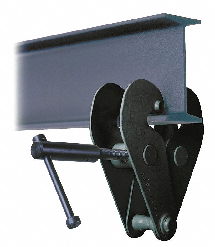 Dayton Beam Clamp, Vertical Lift, 10,000 lb Safe Working Load, 3-3/16 in to 12-19/32 in Jaw Capacity - 4ZW25