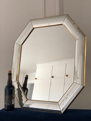Vintage Deknudt Mirror Hollywood Regency in Silver and Gold 1980s