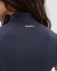 Ultimate Short Sleeve Zip Up Top - Midnight Blue